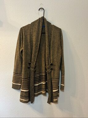 Apt. 9 Brown Heathered Knit Cardigan with Blue Label